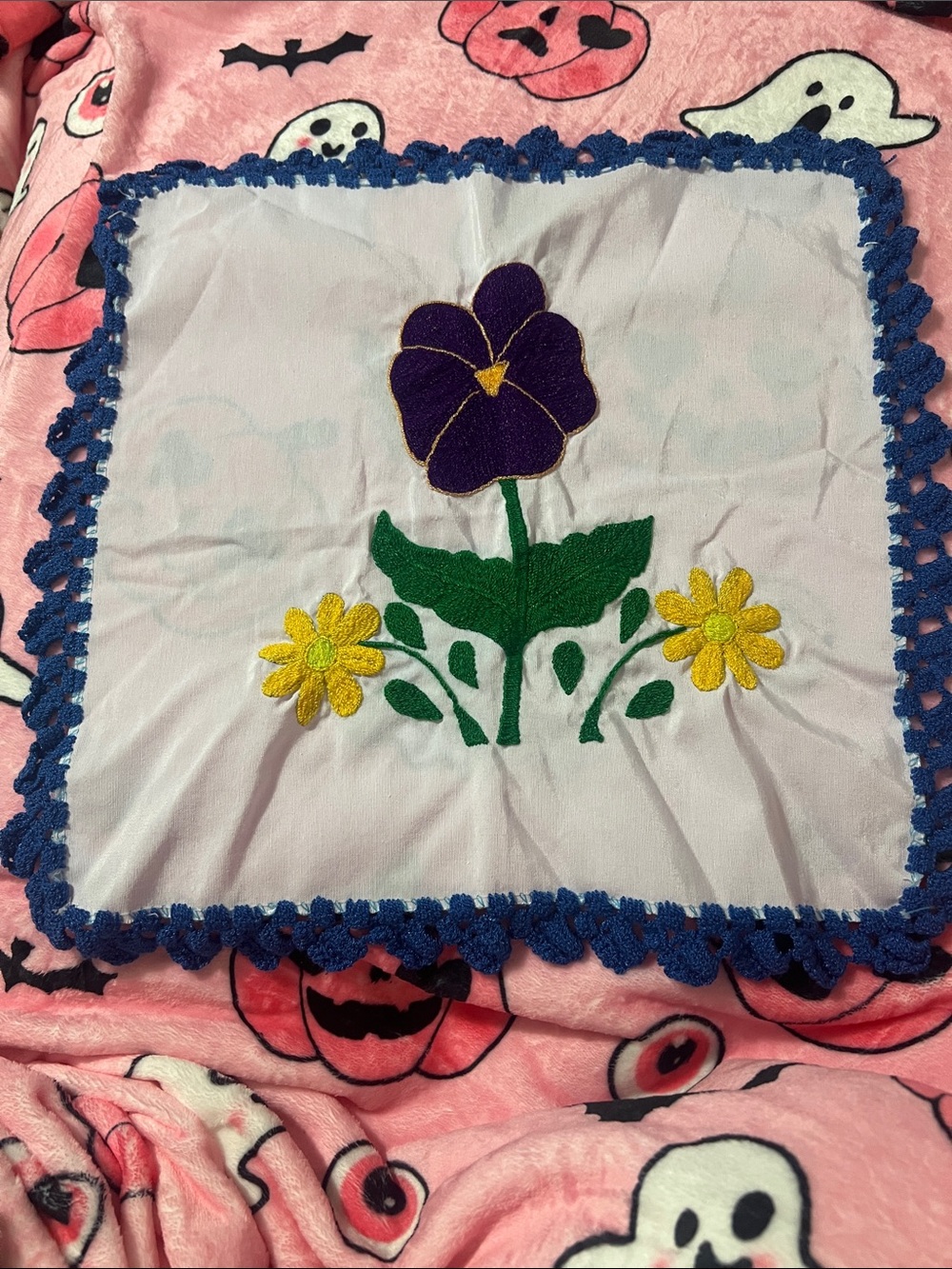 Hand-Embroidered Mexican Tortilla Warm - Purple